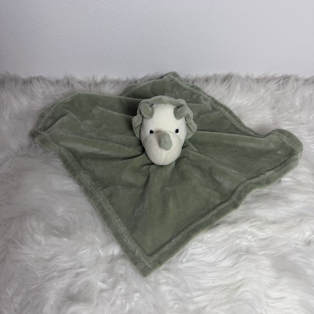 Baby Essentials Green Triceratops Lovey Security Blanket Dinosaur Baby Plush